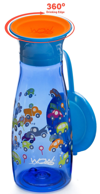 Bidon treningowy do picia Wow Cup Mini Blue Cars 350 ml (857689007062) - obraz 2