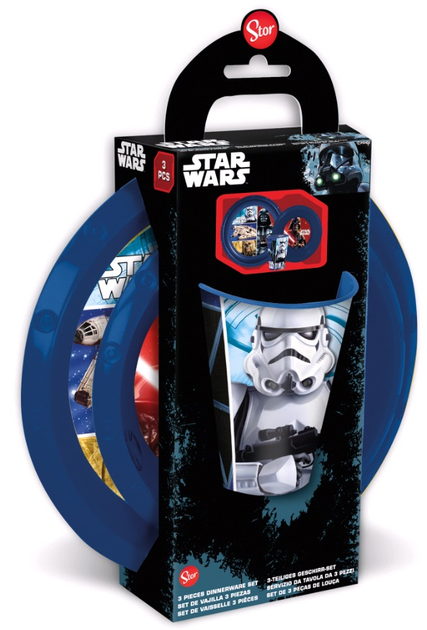 Zestaw naczyń plastikowych Euromic Kids Lunch Set Star Wars 3 szt (8412497824007) - obraz 2