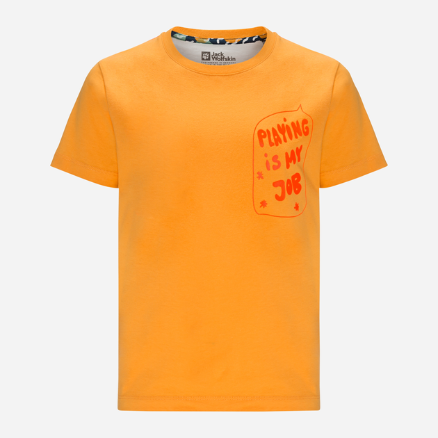 Koszulka dziecięca dla dziewczynki Jack Wolfskin Villi T K 1609721-3087 116 cm Pomarańczowa (4064993684117) - obraz 1