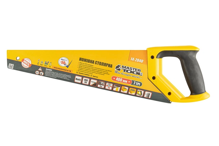 Ножовка столярная 400 мм MASTERTOOL 7TPI MAX CUT закаленный зуб 3D заточка полированная 14-2040 - изображение 3
