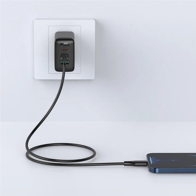 Кабель Acefast C3-01 Type-C to iP 3A 30W TPE TPE connectors Black (AFC3-01B) - зображення 2