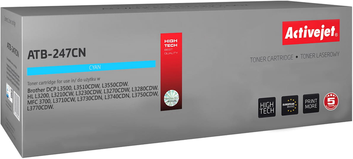 Toner Activejet do Brother TN-247C Cyan (5901443111313) - obraz 1