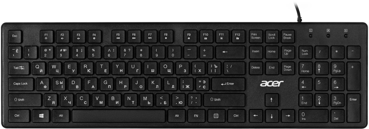 Клавиатура проводная Acer OKW020 EN/UKR/RU USB Black (ZL.KBDEE.013) - изображение 1