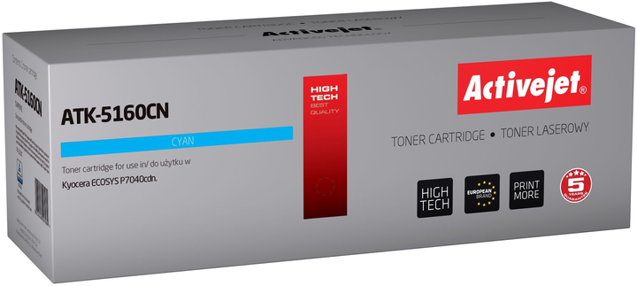 Тонер-картридж Activejet для Kyocera TK-5160C Cyan (5901443107989) - зображення 1