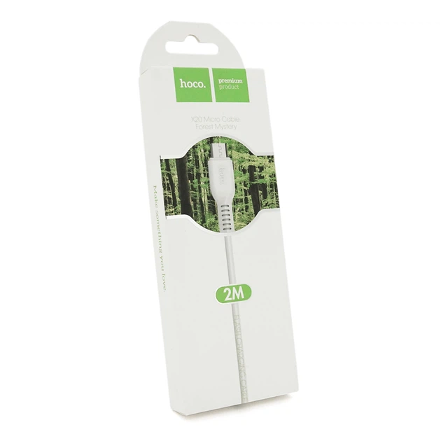 Кабель Hoco X20, Micro-USB, 2A, White, длина 2м, BOX - Фото 2 Кабель Hoco X20, Micro-USB, 2A, White, длина 2м, BOX - изображение 2