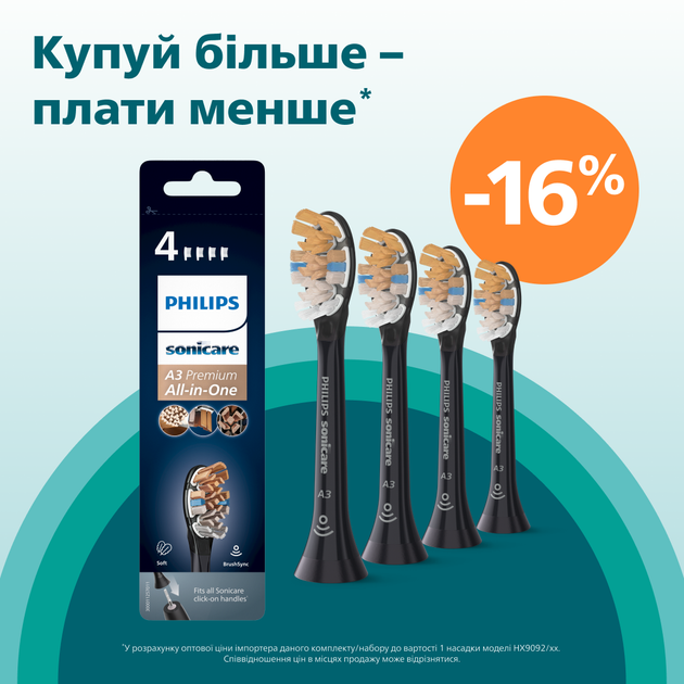 Насадки для зубной щетки PHILIPS Sonicare HX9094/11 А3 All-in-One - изображение 7