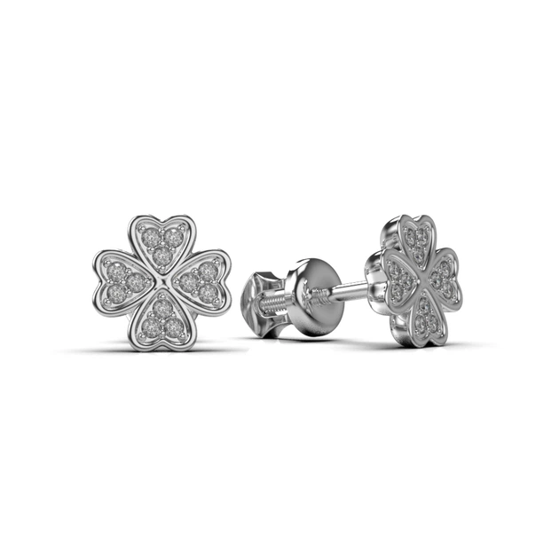 Сережки LUNET з білого золота, з діамантами 338541121 - изображение 7