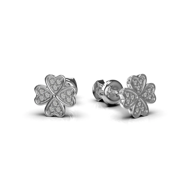 Сережки LUNET з білого золота, з діамантами 338541121 - изображение 8