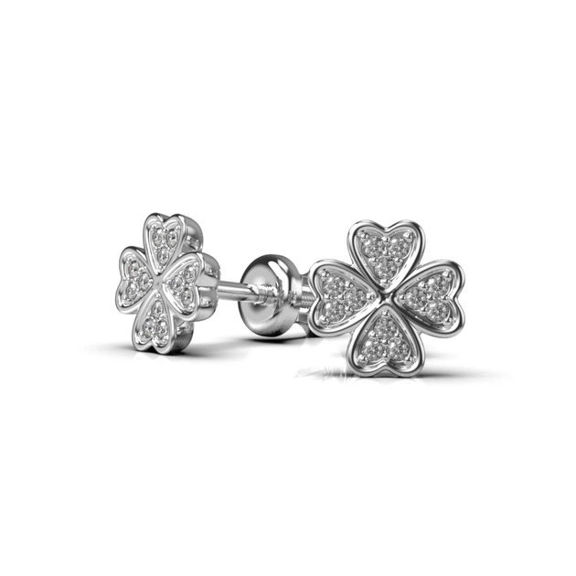 Сережки LUNET з білого золота, з діамантами 338541121 - изображение 10