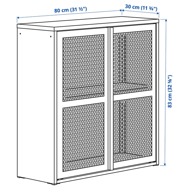 Шафа IKEA ІВАР, Двері, сіро-зелена сітка, 80x83 см, 505.312.52 - зображення 3