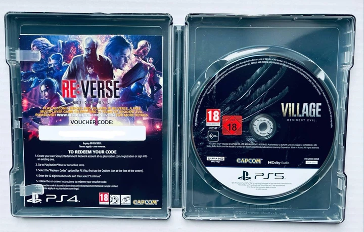 Resident Evil Village Steelbook Edition + картонный футляр, Б/У, русская версия - диск для PlayStation 5 - Фото 4 Resident Evil Village Steelbook Edition + картонный футляр, Б/У, русская версия - диск для PlayStation 5 - изображение 4