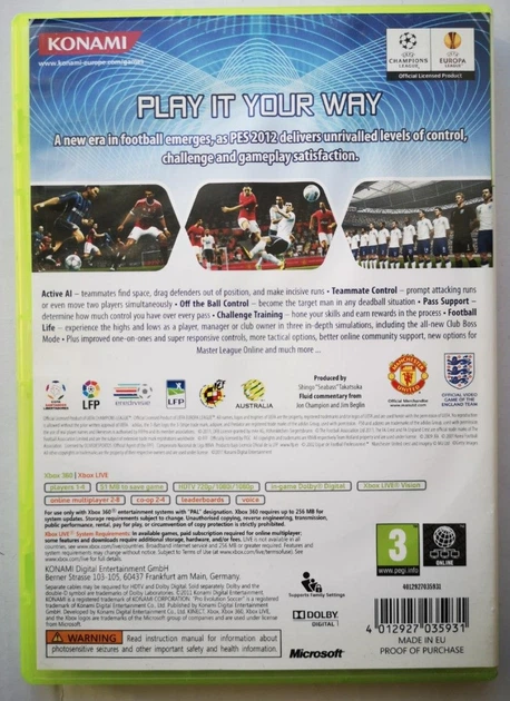 Pro Evolution Soccer 2012, Б/У, английская версия - диск для Xbox 360 - изображение 3