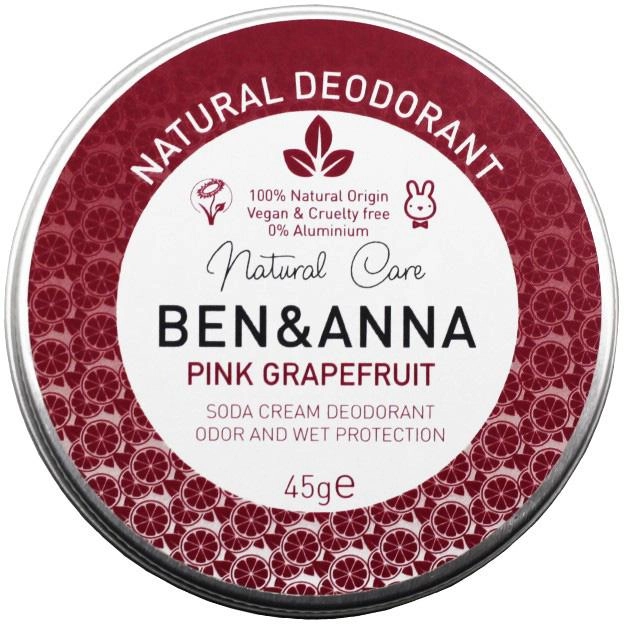 Натуральний дезодорант Ben&Anna Natural Deodorant крем в алюмінієвій банці Pink Grapefruit 45 г (4260491220899) - зображення 1