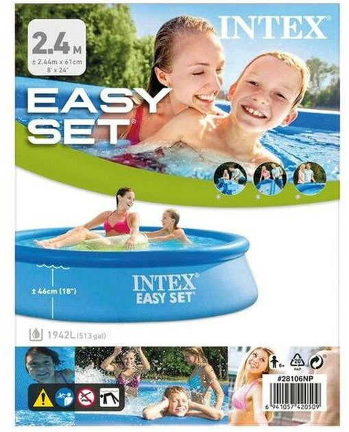 Dmuchany basen Intex Easy Set Pool 244 cm x 61 cm (6941057420509) - obraz 1