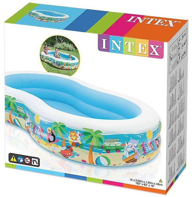 Надувний басейн Intex Swim Center Seashore Pool 262 x 160 x 46 см (6941057454900) - зображення 1