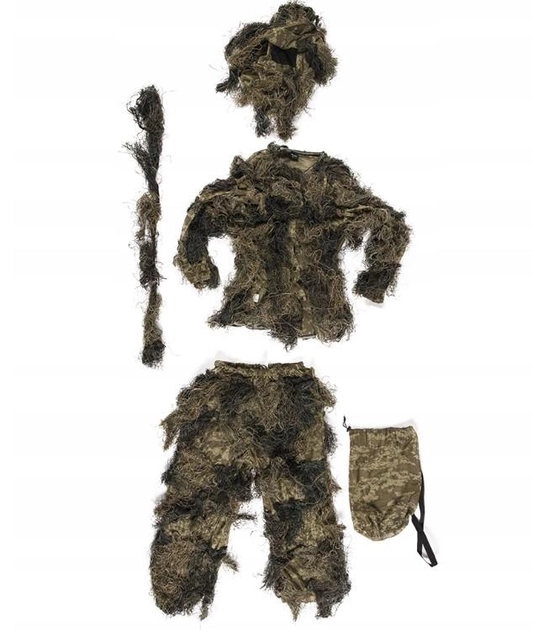 Маскировочный костюм Mil-Tec Anti Fire из 4 предметов Woodland брюки, толстовка, шляпа и лента 11961820 - изображение 2