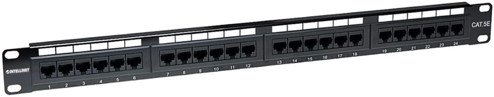 Патч-панель Intellinet 19" 1U kat.5e 24xRJ45 для серверної шафи/стійки (766623513555) - зображення 2