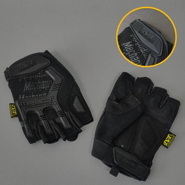 Захисні тактичні військові рукавички без пальців MECHANIX для риболовлі полювання чорні АН5628 розмір L - зображення 1