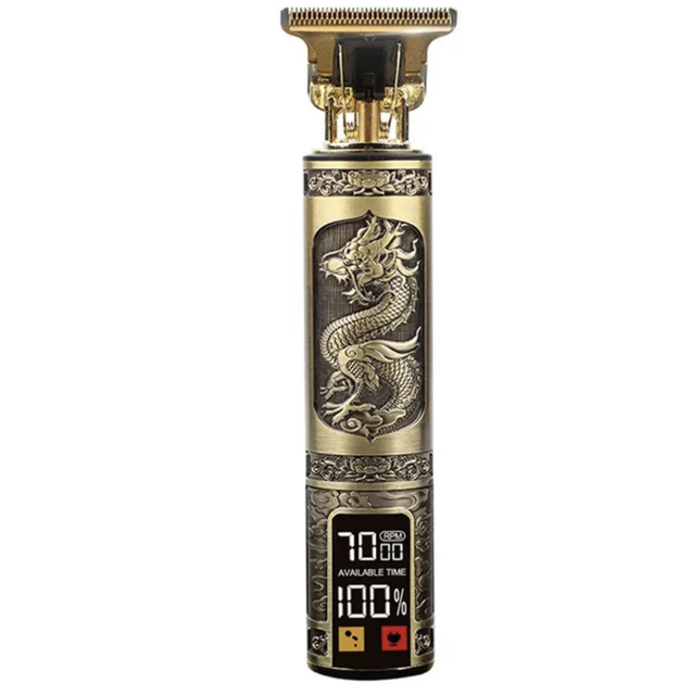 Машинка для стрижки бороды Hiena T9 Триммер с LCD экраном Metal Dragon 5 насадок 1/2/3/6/9мм - изображение 1