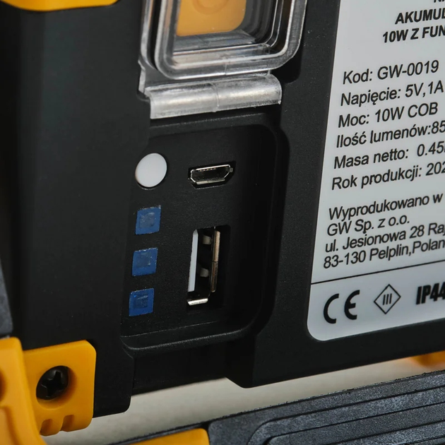 Naświetlacz akumulatorowy Germina Orion 10 W 850 lm 6000 K (GW-0019) - obraz 6