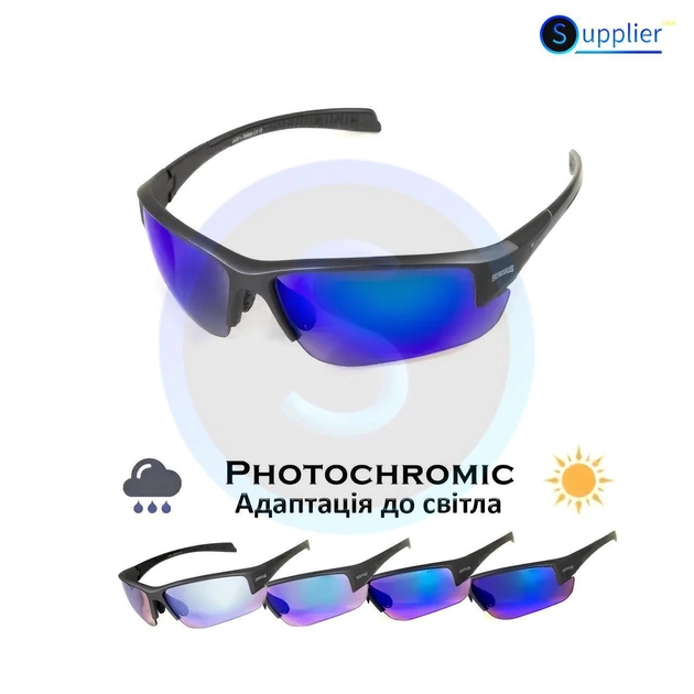 Окуляри тактичні, захисні фотохромні Global Vision Hercules-7 Photochromic Anti-Fog (G-Tech blue), фотохромні дзеркальні сині - зображення 1