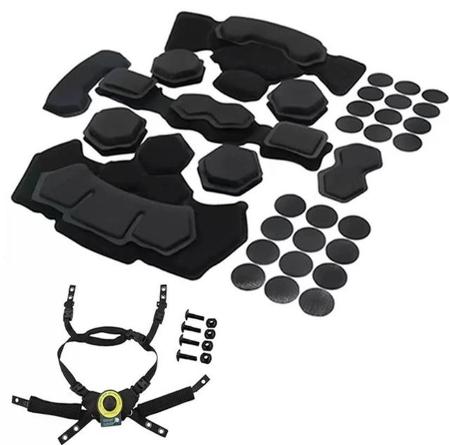 Підвісна система з захисними противоударними подушками для військового шолома чорний - зображення 2