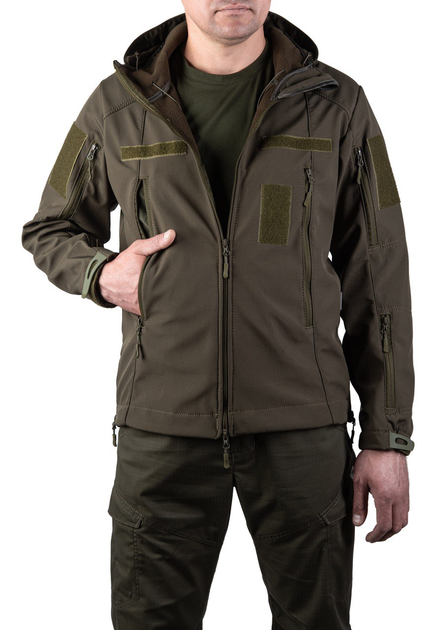 Чоловіча куртка soft shell olive, M, Softshell - зображення 2