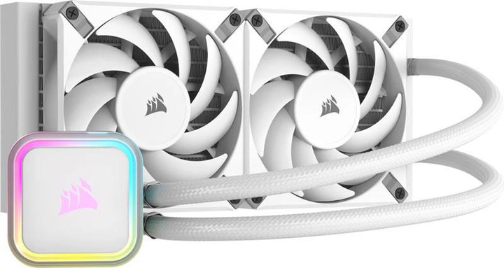 Система рідинного охолодження Corsair iCUE H100 RGB Elite Liquid CPU Cooler White (CW-9060078-WW) - зображення 1