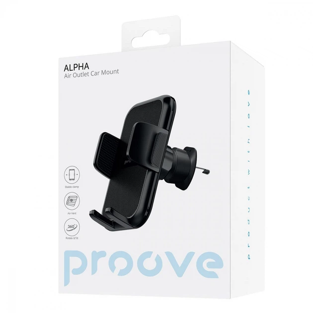 Автомобильный держатель Proove Alpha Air Outlet Car Mount black - Фото 2 Автомобильный держатель Proove Alpha Air Outlet Car Mount black - изображение 2