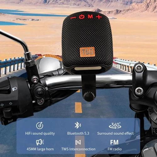 Bluetooth-колонка + ВЕЛОКРІПЛЕННЯ TG392, IPX5, speakerphone, радіо, black - зображення 4