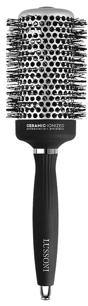 Кругла щітка для волосся Lussoni Hot Volume Cepillo Redondo серебристо-чорна для укладання 5.3 см 1 шт (5903018915562) - зображення 1