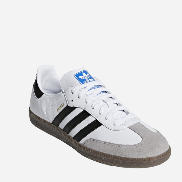 Sneakersy męskie skórzane adidas Originals Samba OG B75806 46.5 (11.5UK) 30 cm Białe (4059809047118) - obraz 3