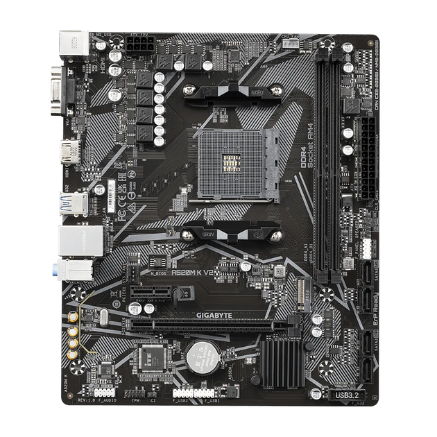 Материнская плата Gigabyte A520M K V2 Socket AM4/MicroATX/2хDDR4 DIMM - изображение 1