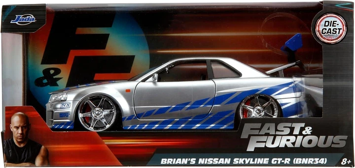 ミニカー FAST&FURIOUS NISSAN SKYLINE GT-R 1/18 Автомодель Fast&Furious Nissan Skyline GT-R (R34) (253203044