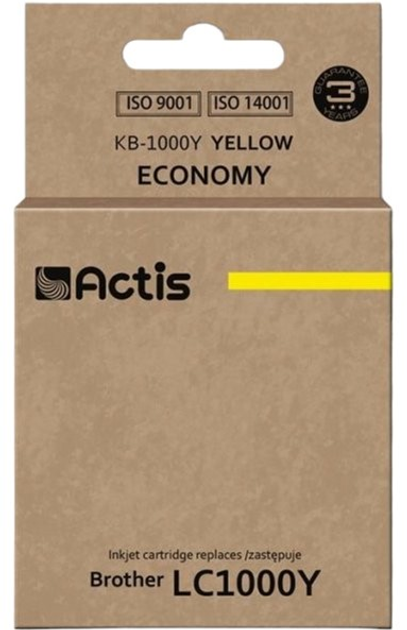 Картридж Actis для Brother LC1000Y/LC970Y Standard 36 мл Yellow (KB-1000Y) - зображення 1