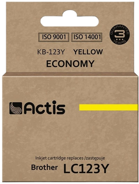 Картридж Actis для Brother LC123Y/LC121Y Standard 10 мл Yellow (KB-123Y) - зображення 1