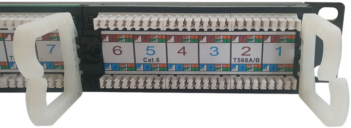 Panel krosowy Techly 19" Cat6 24xRJ45 do szafy/racka serwerowego (8054529022892) - obraz 4