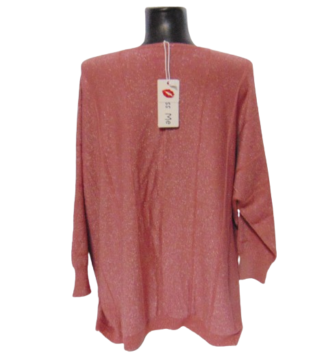 Тонкий джемпер с люрексом Kiss me 8029 XL-2XL розовый - Фото 2 Тонкий джемпер с люрексом Kiss me 8029 XL-2XL розовый - изображение 2