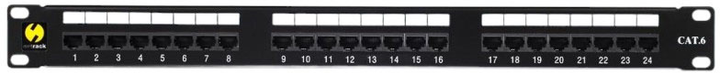 Panel krosowy Netrack 19" 1U Cat.6 24xRJ45 do szafy/racka serwerowego (5908268777571) - obraz 1