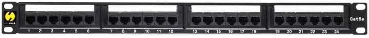 Panel krosowy Netrack 19" 1U Cat.5e 24xRJ45 do szafy/racka serwerowego (5908268774662) - obraz 1
