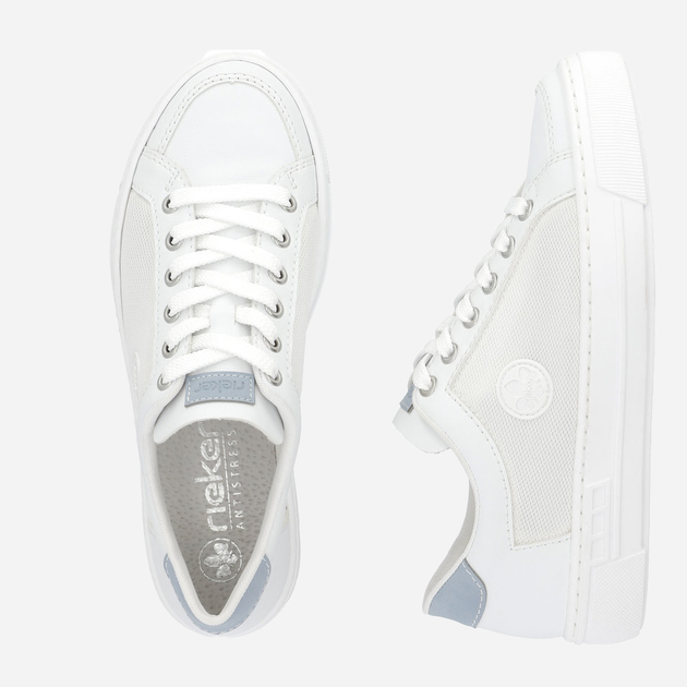 Sneakersy damskie z eko skóry RIEKER L8803-80 38 24.8 cm Białe (4061811761579) - obraz 7