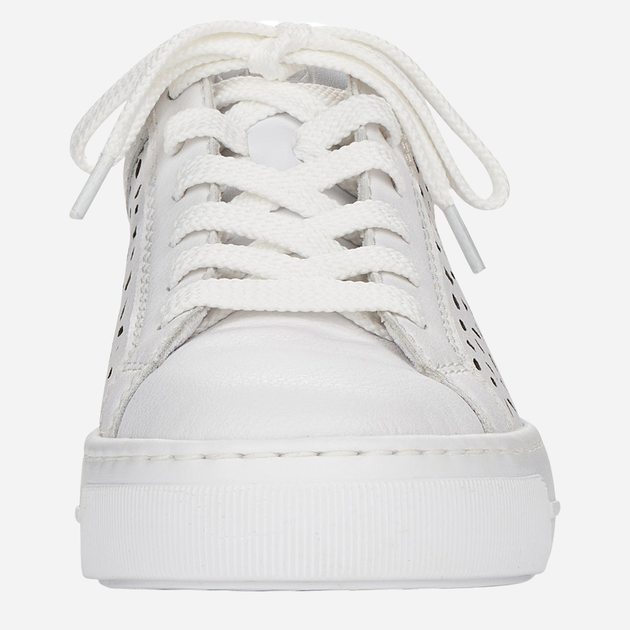 Sneakersy damskie ze skóry naturalnej RIEKER L8831-80 36 23.7 cm Białe (4060596275028) - obraz 10