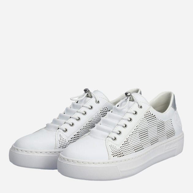 Sneakersy damskie z eko skóry RIEKER L9853-80 36 23.7 cm Białe (4061811383207) - obraz 3