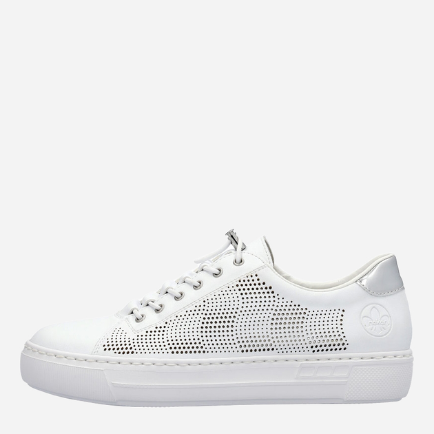 Sneakersy damskie z eko skóry RIEKER L9853-80 37 24.2 cm Białe (4061811383214) - obraz 4