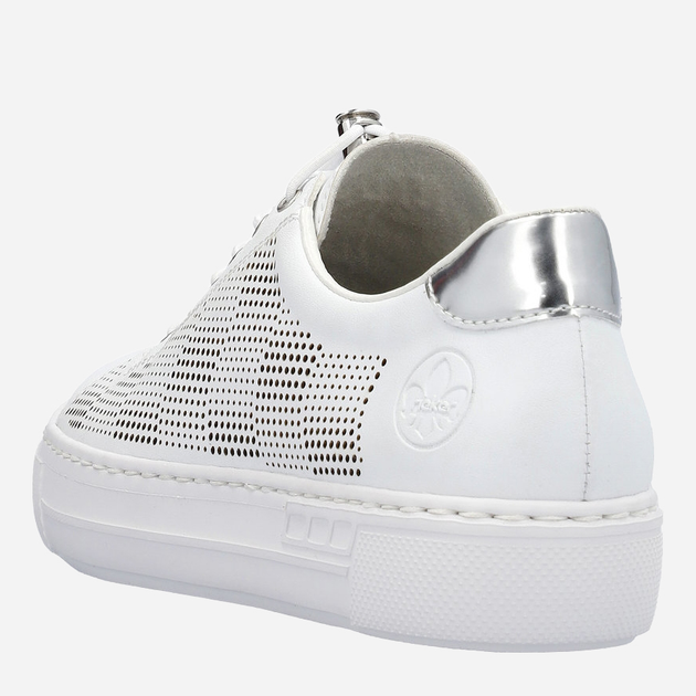 Sneakersy damskie z eko skóry RIEKER L9853-80 38 24.8 cm Białe (4061811383221) - obraz 6