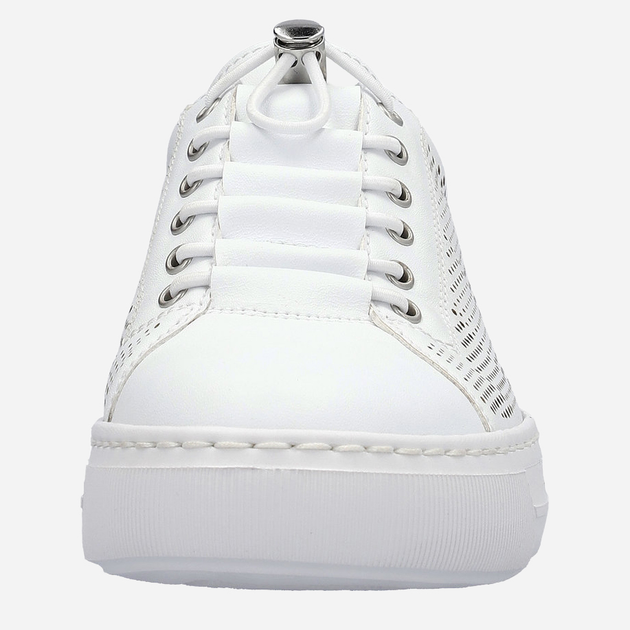 Sneakersy damskie z eko skóry RIEKER L9853-80 37 24.2 cm Białe (4061811383214) - obraz 10