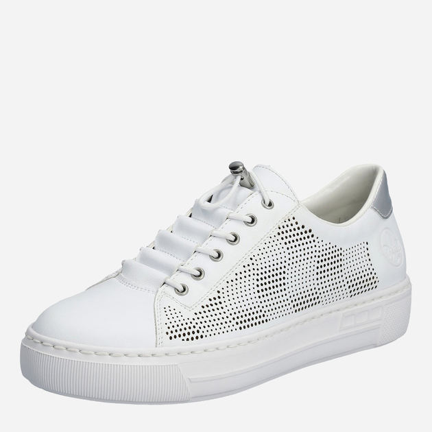 Sneakersy damskie z eko skóry RIEKER L9853-80 39 25.5 cm Białe (4061811383238) - obraz 5