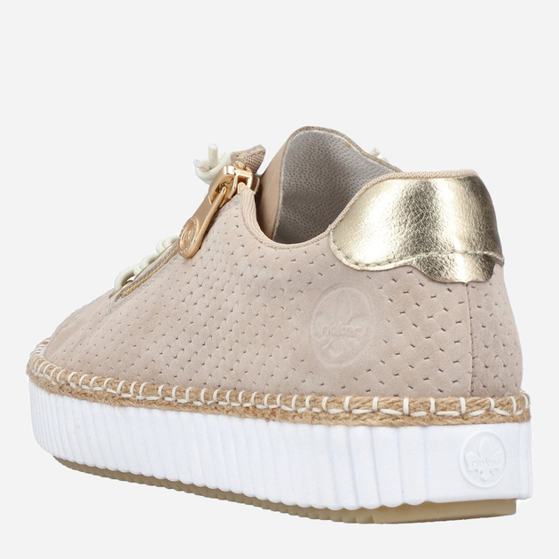 Sneakersy damskie RIEKER M2940-60 36 23.7 cm Beżowe (4061811391967) - obraz 8