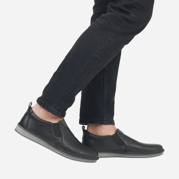 Чоловічі туфлі RIEKER 05457-00 45 29.3 см Чорні (4061811425136) - зображення 2