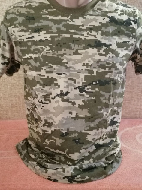 Військова футболка піксель, бавовняна футболка піксель, армійська футболка камуфляж ,Футболка піксель ЗСУ 54 - изображение 1